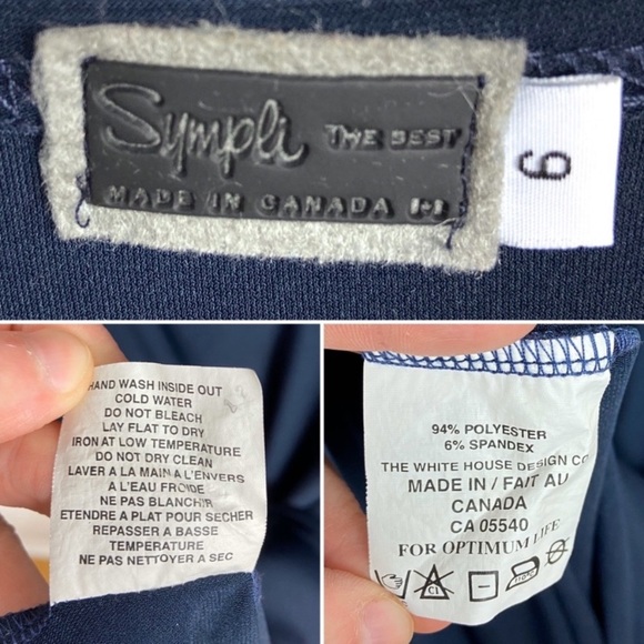 Sympli The Best Navy Blue Short Sleeve Dress Size 6 Stretch Canada V-Neck Jersey - Picture 7 of 8